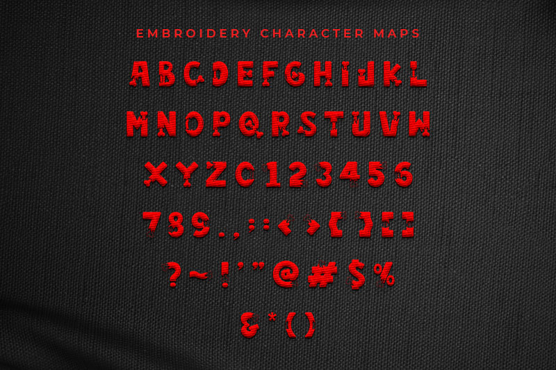 Zombie City Embroidery Horror Font