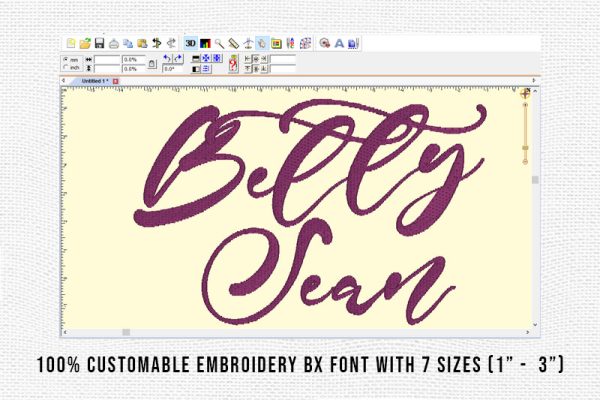 Betty Sean Embroidery Script Font