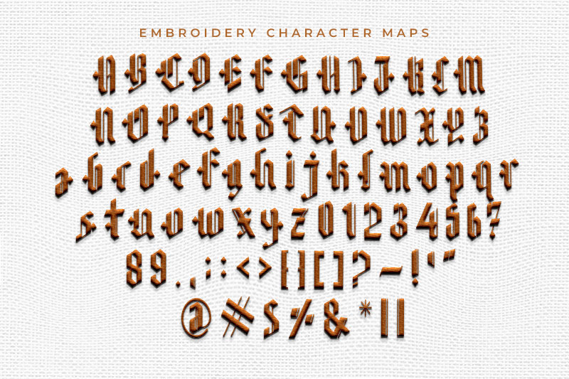 BlackWord Embroidery Blackletter Font