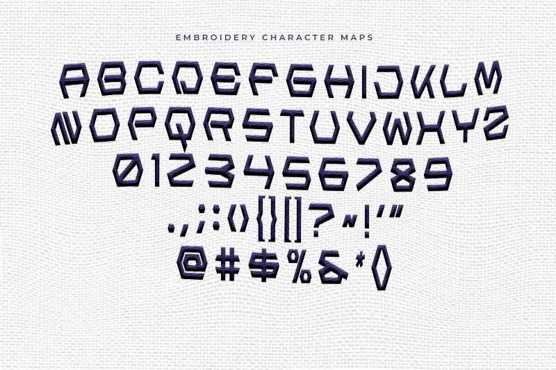 Cobes Embroidery Futuristic Font