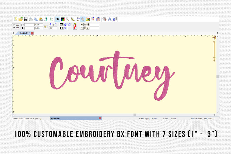 Courtney Embroidery Script Font