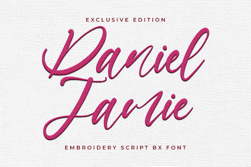 Daniel Jamie Embroidery Script Font