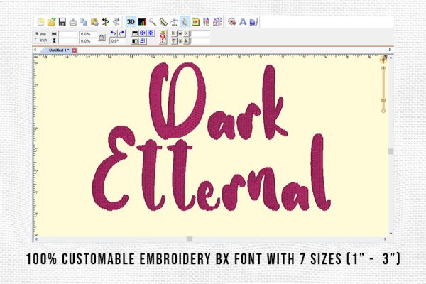 Dark Etternal Embroidery Script Font