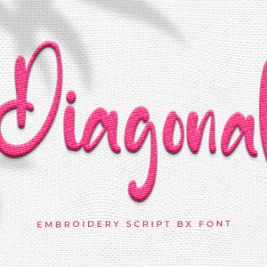 Diagonal Embroidery Script Font