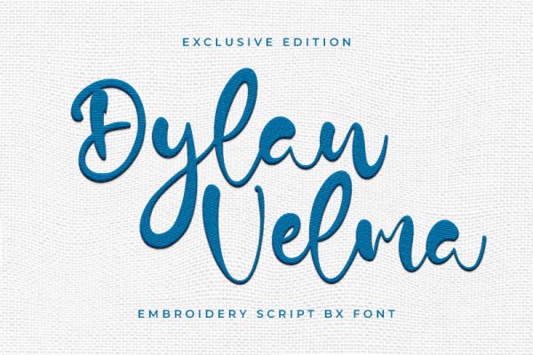 Dylan Velma Embroidery Script Font