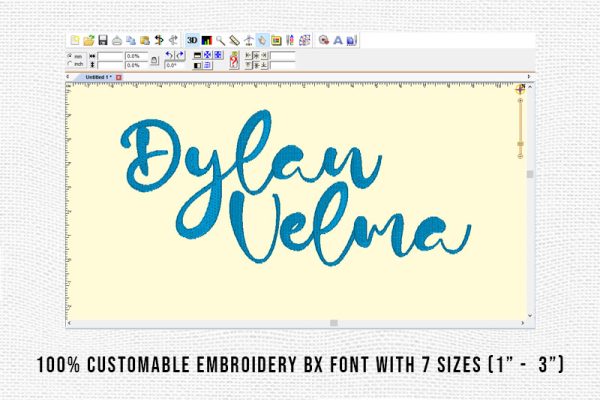 Dylan Velma Embroidery Script Font