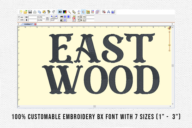 East Wood Embroidery Display Font