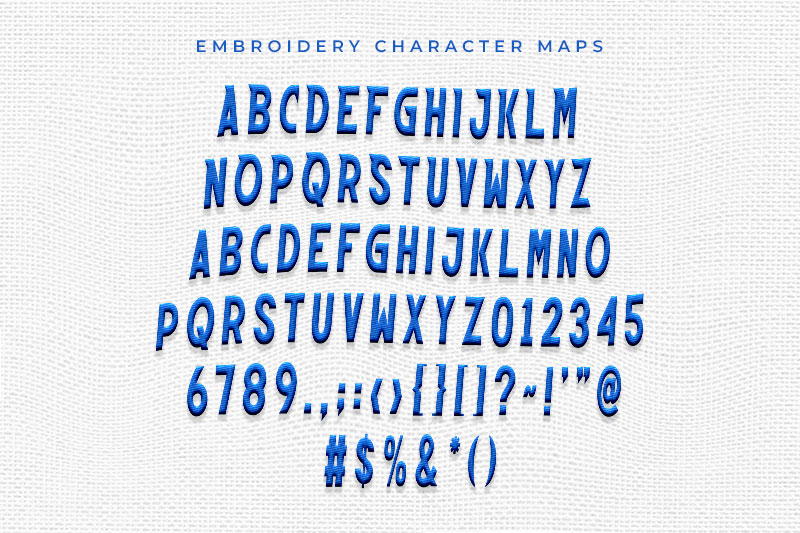 Emizen Embroidery Futuristic Font