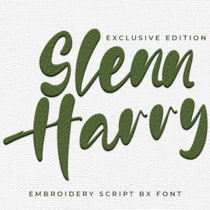 Glenn Harry Embroidery Script Font