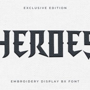 Heroes Embroidery Display Font