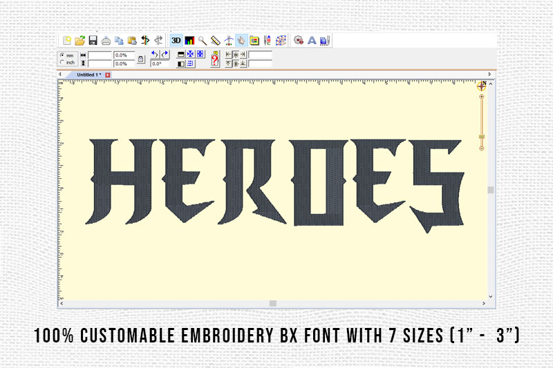 Heroes Embroidery Display Font