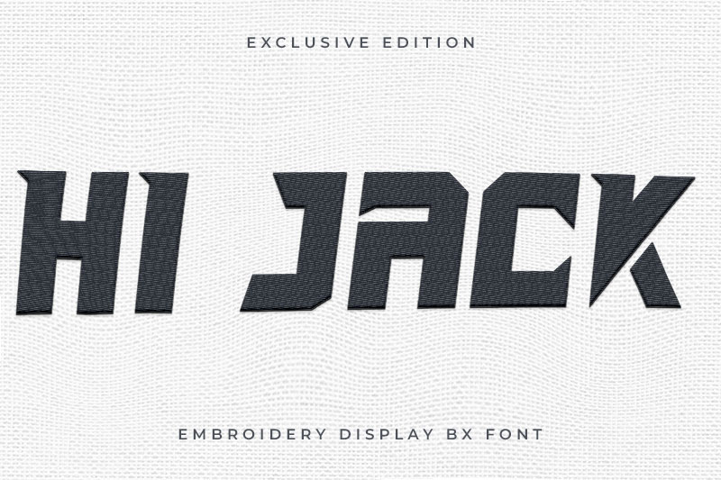 Hi Jack Embroidery Display Font