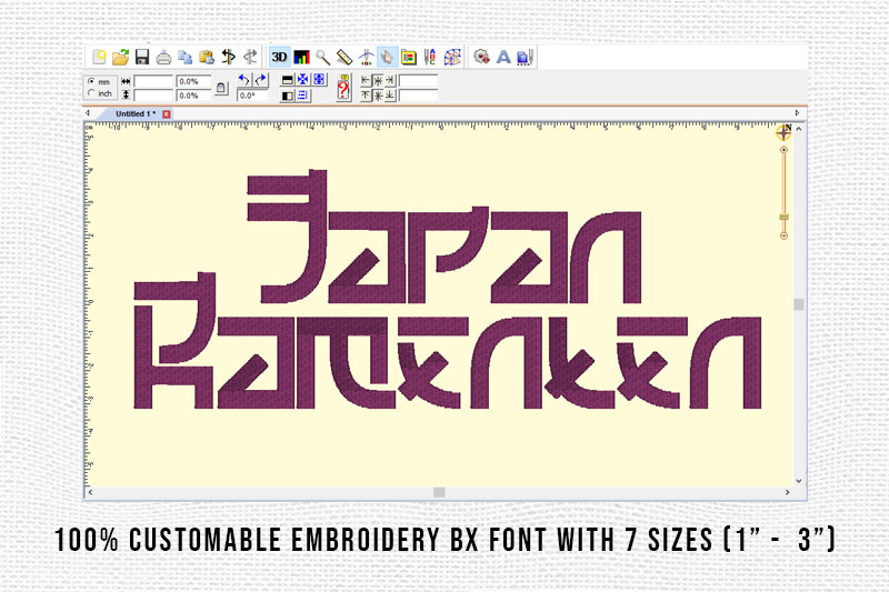 Japan Ramenten Embroidery Display Font