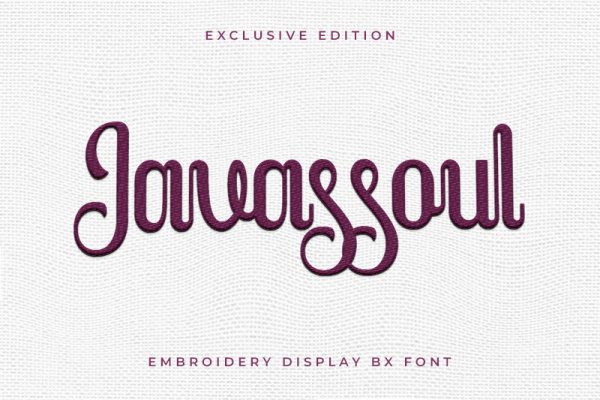 Javassoul Embroidery Display Font