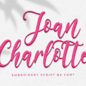 Joan Charlotte Embroidery Script Font