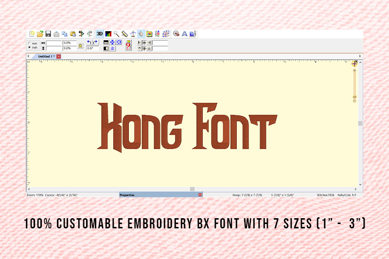 Kong Font Embroidery Display Font