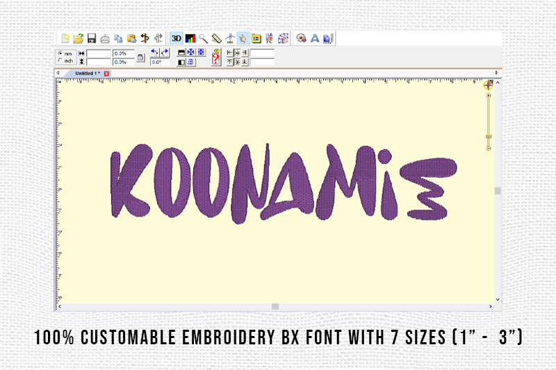 Koonamie Embroidery Display Font