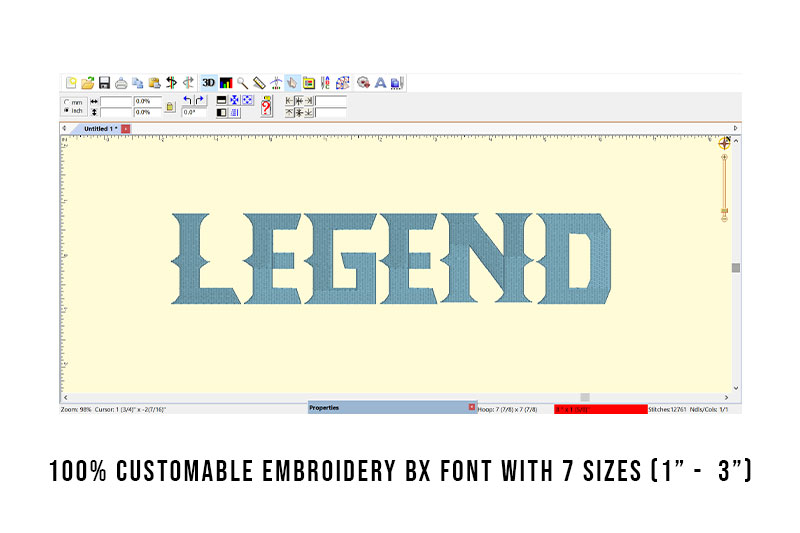 Legend Embroidery Display Font