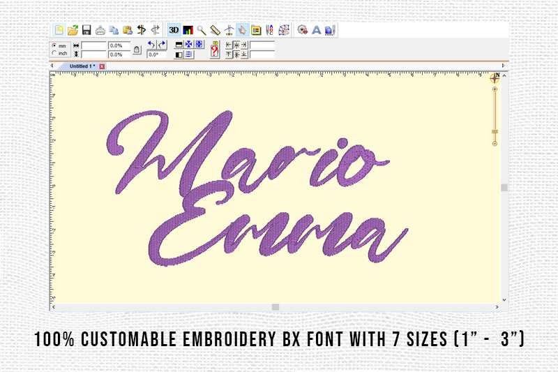 Mario Emma Embroidery Script Font