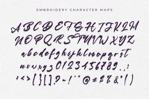 Mario Emma Embroidery Script Font