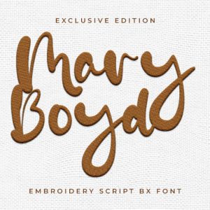 Mary Boyd Embroidery Script Font