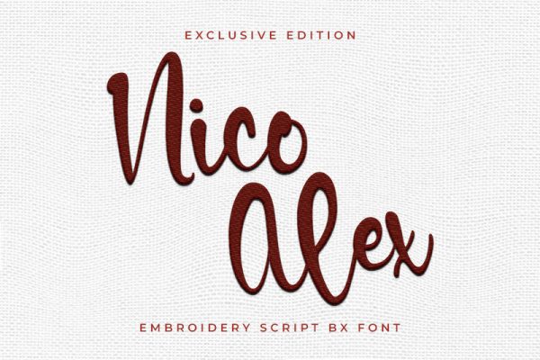 Nico Alex Embroidery Script Font