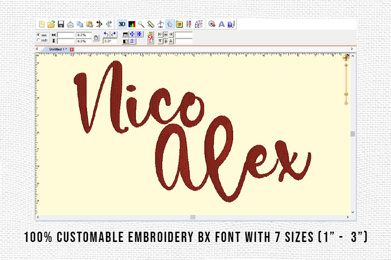 Nico Alex Embroidery Script Font