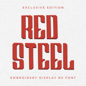 Red Steel Embroidery Display Font