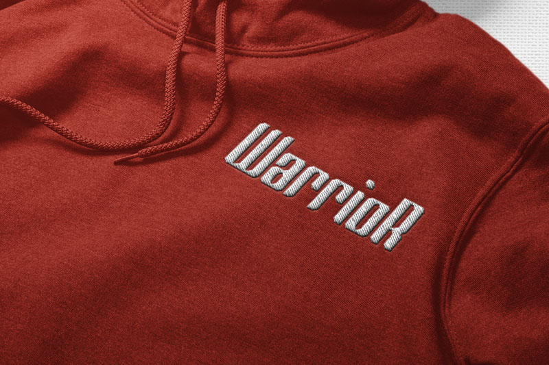 Red Steel Embroidery Display Font