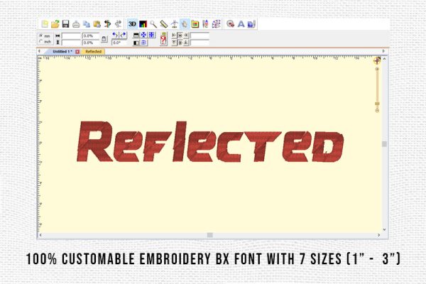 Reflected Embroidery Display Font