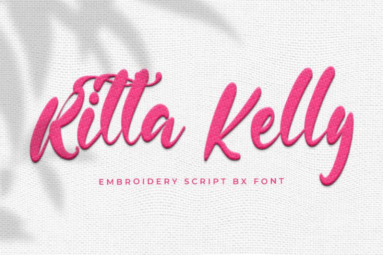 Ritta Kelly Embroidery Font, Embroidery Handwritten Script Font, Bx ...
