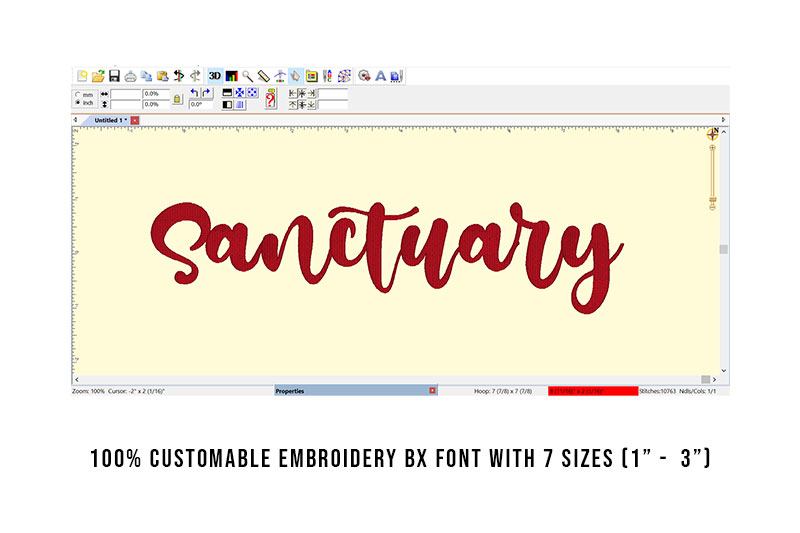 Sanctuary Embroidery Script Font