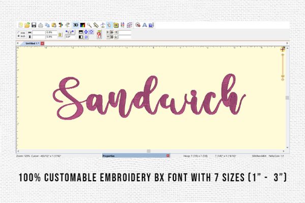 Sandwich Embroidery Script Font
