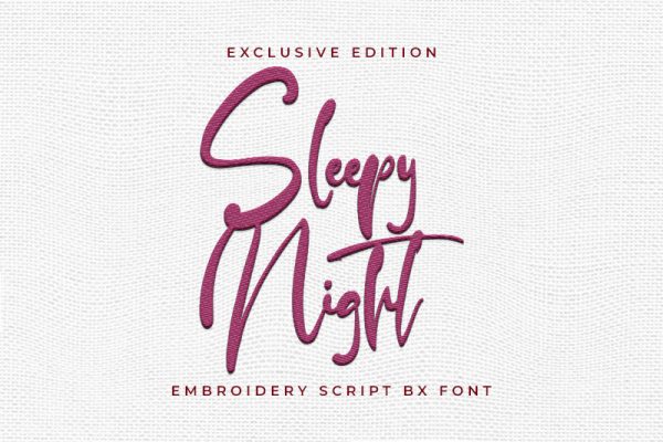 Sleepy Night Embroidery Script Font