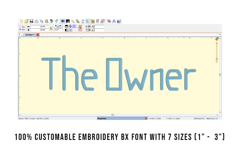 The Owner Embroidery Display Font