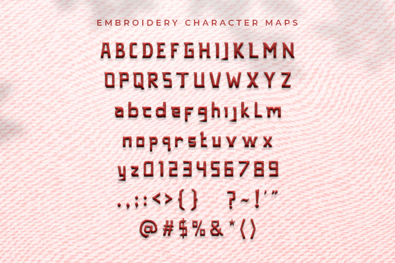 The Three Embroidery Display Font