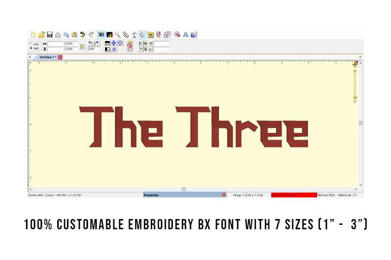 The Three Embroidery Display Font