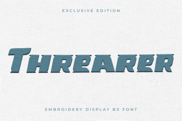 Threarer Embroidery Display Font