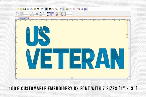 US Veteran Embroidery Decorative Font