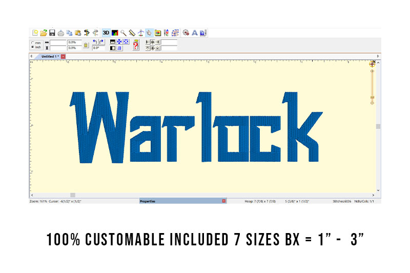 Warlock Embroidery Display Font