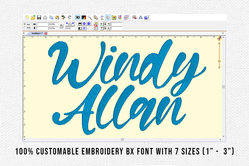 Windy Allan Embroidery Script Font