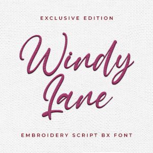 Windy Lane Embroidery Script Font