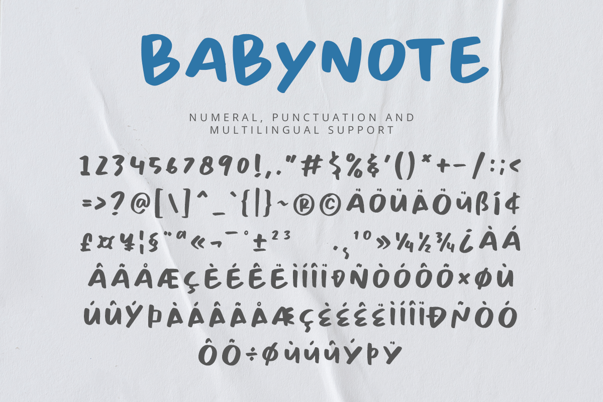 Babynote Modern Kids Font