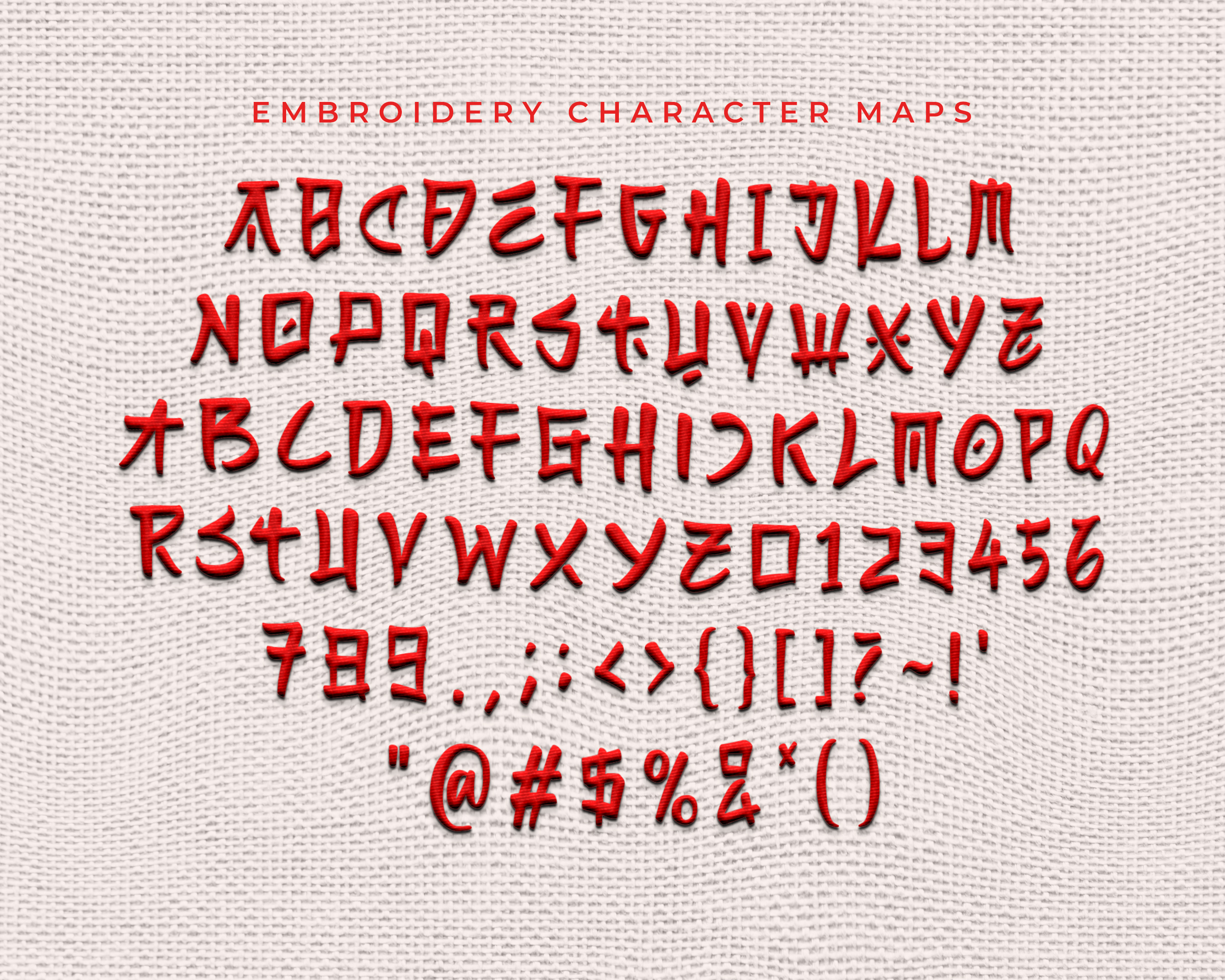 Bento Embroidery Font, Embroidery Chinese Font, Modern Embroidery Fonts, Bento Font For Embroidery, Embroidery Chinese Font - Image 10