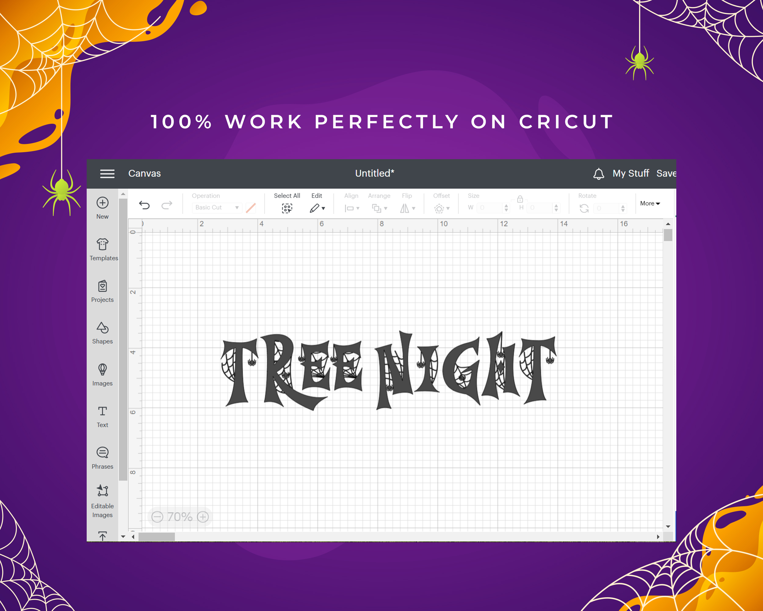 Decorative Tree Night Spider Webs Font - Image 10