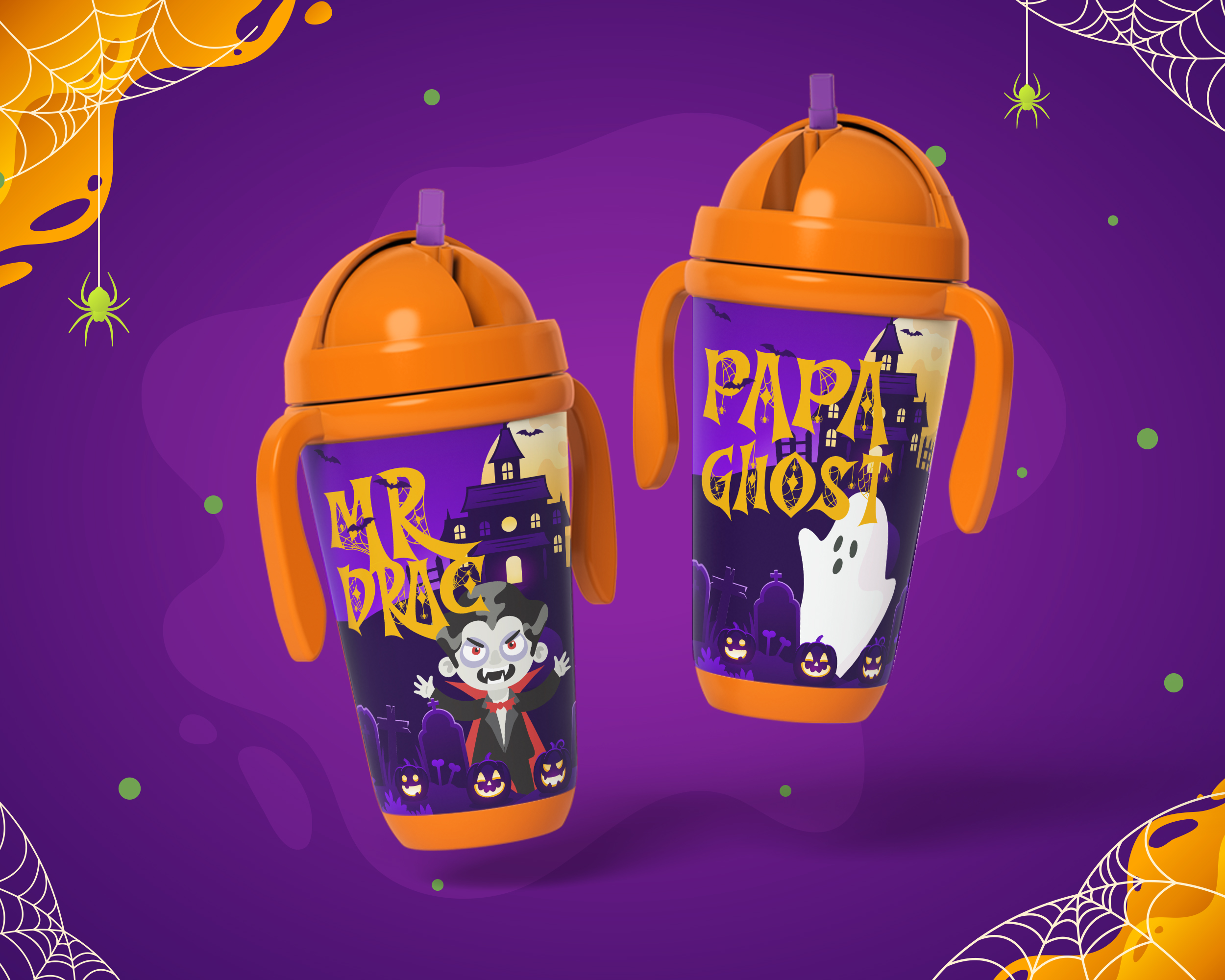 Decorative Tree Night Spider Webs Font - Image 4