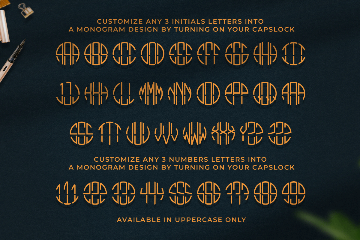 Modern Monogram Circle Font - Image 11