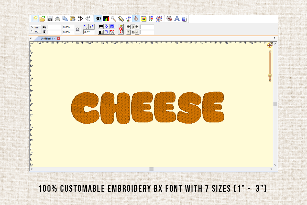 Cheese Embroidery Font, Embroidery Display Font, Modern Embroidery Fonts, Cheese Font For Embroidery, Embroidery Kids Font - Image 8