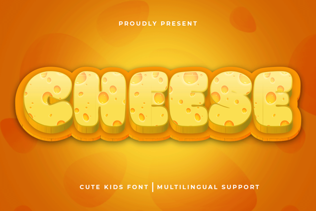 Cheese Cute Kids Font Font Kong