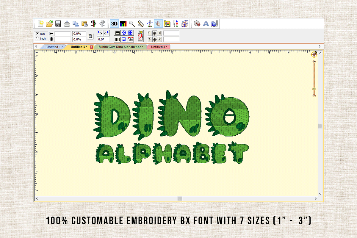 Decorative Dino Alphabet Embroidery Font, Embroidery Decorative Font, Modern Embroidery Fonts, Decorative Dino Alphabet Font For Embroidery, Embroidery Kids Font - Image 8